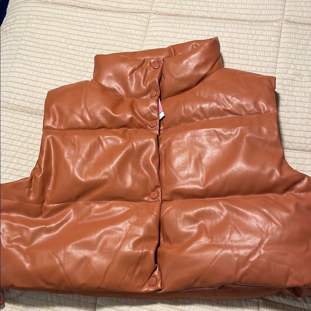 Tan Quilted Puffer Vest Fall New with tags Rust color size 2x Simply Southern